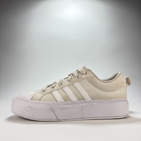Adidas Bravada 2.0 White Canvas Low Top Platform Shoes IE2309 Women’s Size 10 - Picture 4 of 10